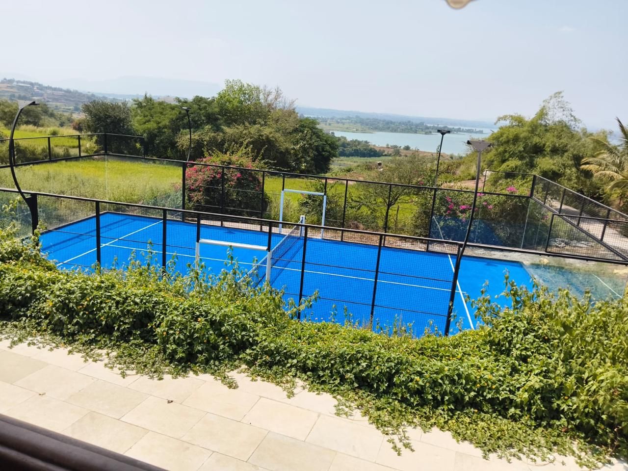 Padel court above the lake